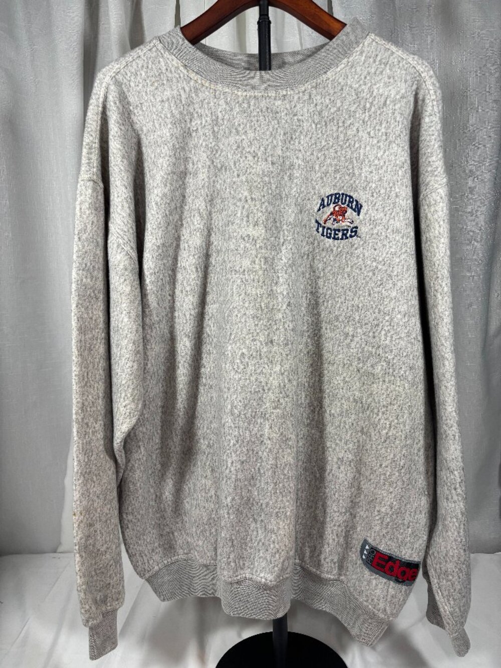 Vintage Pro Edge Auburn Tigers Embroidered Gray Crewneck Sweatshirt Size XL